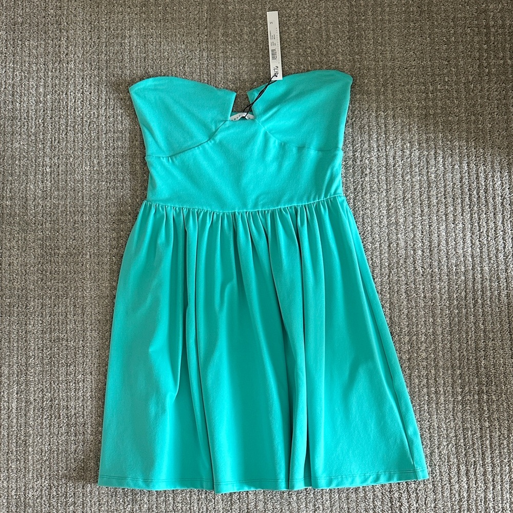 Susana Monaco Strapless Turquoise Dress